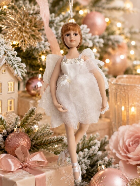 Vintage Other - Vintage Porcelain Ballerina Fairy Angel Ornament 9" Cottagecore Shabby Chic